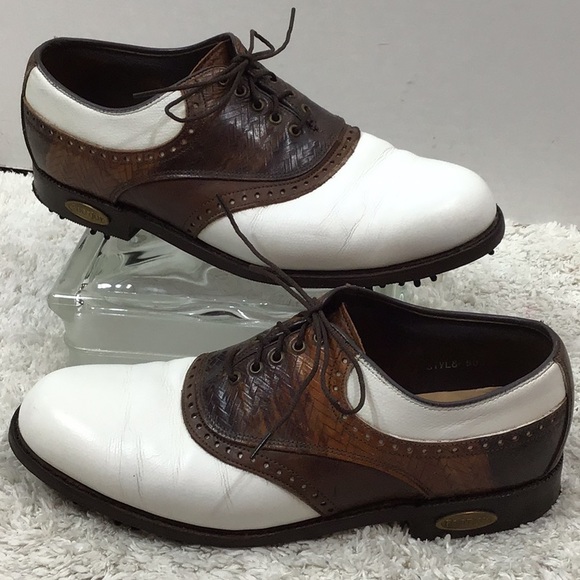 mens saddle oxford golf shoes